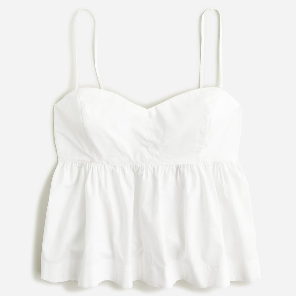 J.Crew White Flowy Poplin Camisole Tank S